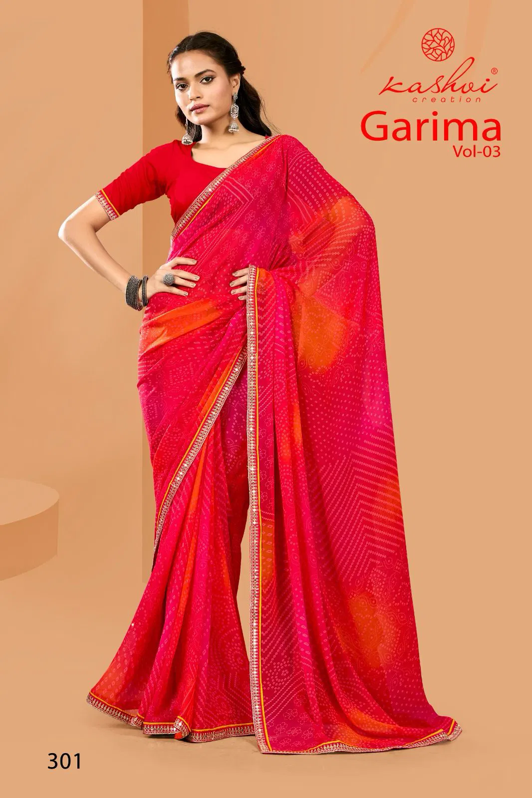 Garima Vol 3 By Kashvi Georgette Bandhej Printed Saree Orders In India